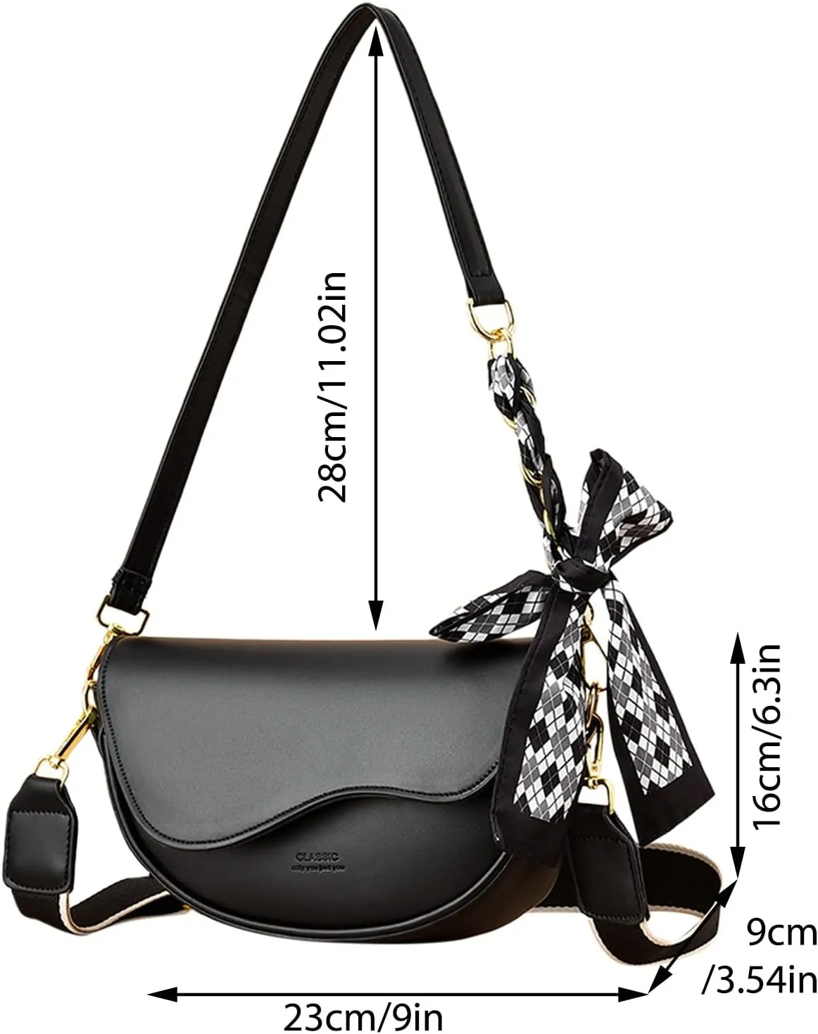 Small Crossbody Handbags For Women Multipurpose Soft Shoulder Bag Lightweight Retro Tote Bag Shoulder (Black, One Size)