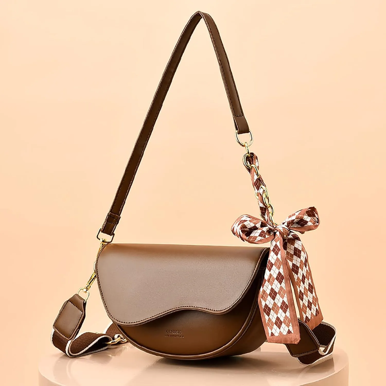 Small Crossbody Handbags For Women Multipurpose Soft Shoulder Bag Lightweight Retro Tote Bag Shoulder (Brown, One Size)