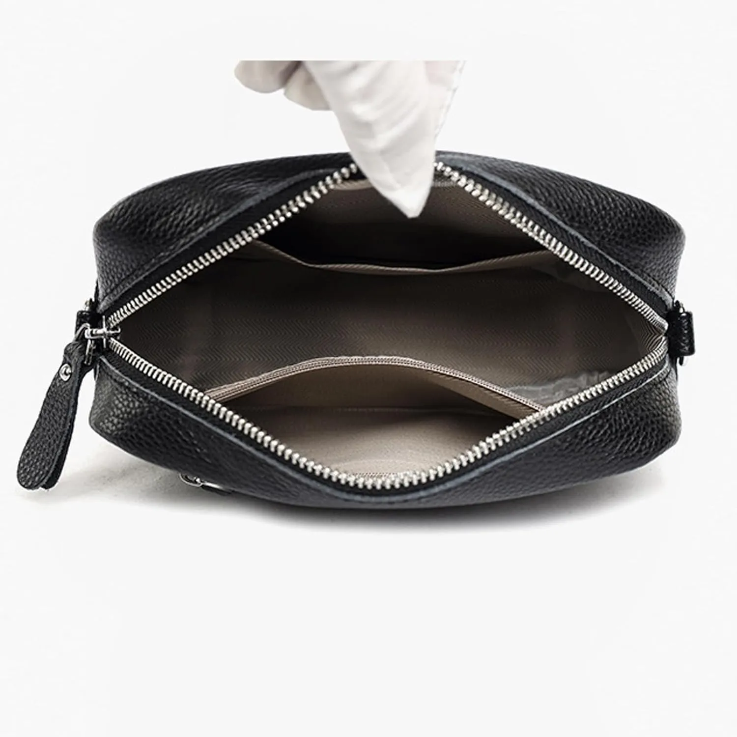 Small Square Bag Soft Crossbody Leather Bag Spring Model Female Shoulder Bags Camera Shoulder Bags (Black, One Size)