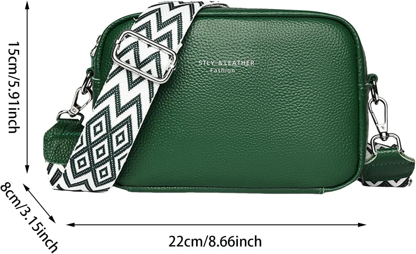 Small Square Bag Soft Crossbody Leather Bag Spring Model Female Shoulder Bags Camera Shoulder Bags (Black, One Size)