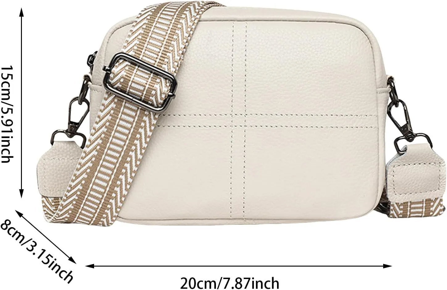 Small Square Bag Soft Crossbody Leather Bag Spring Model Female Shoulder Bags Camera Shoulder Bags (Blue, 20CM)