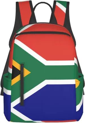 South African flag Lightweight Backpack Travel Shoulder Bag with Stylish Print, Leisure Day Trips Shopping Backpack