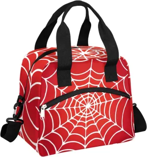 Spider Web Boys lunch Tote Box Leakproof Insulated Cooler Bag & Meal Prep Kids Lunch Bags with Removable Shoulder Strap For School Picnic Hiking Work Travel
