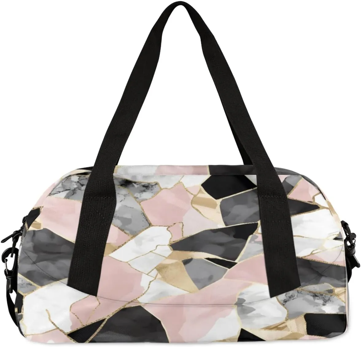 Sport Duffel Bag Modern Marble Kids Gym Bag Weekender Overnight Bags for Boys Girls Teens Carry On Workout Travel Bag