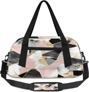 Sport Duffel Bag Modern Marble Kids Gym Bag Weekender Overnight Bags for Boys Girls Teens Carry On Workout Travel Bag