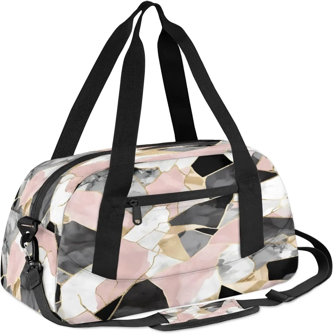 Sport Duffel Bag Modern Marble Kids Gym Bag Weekender Overnight Bags for Boys Girls Teens Carry On Workout Travel Bag