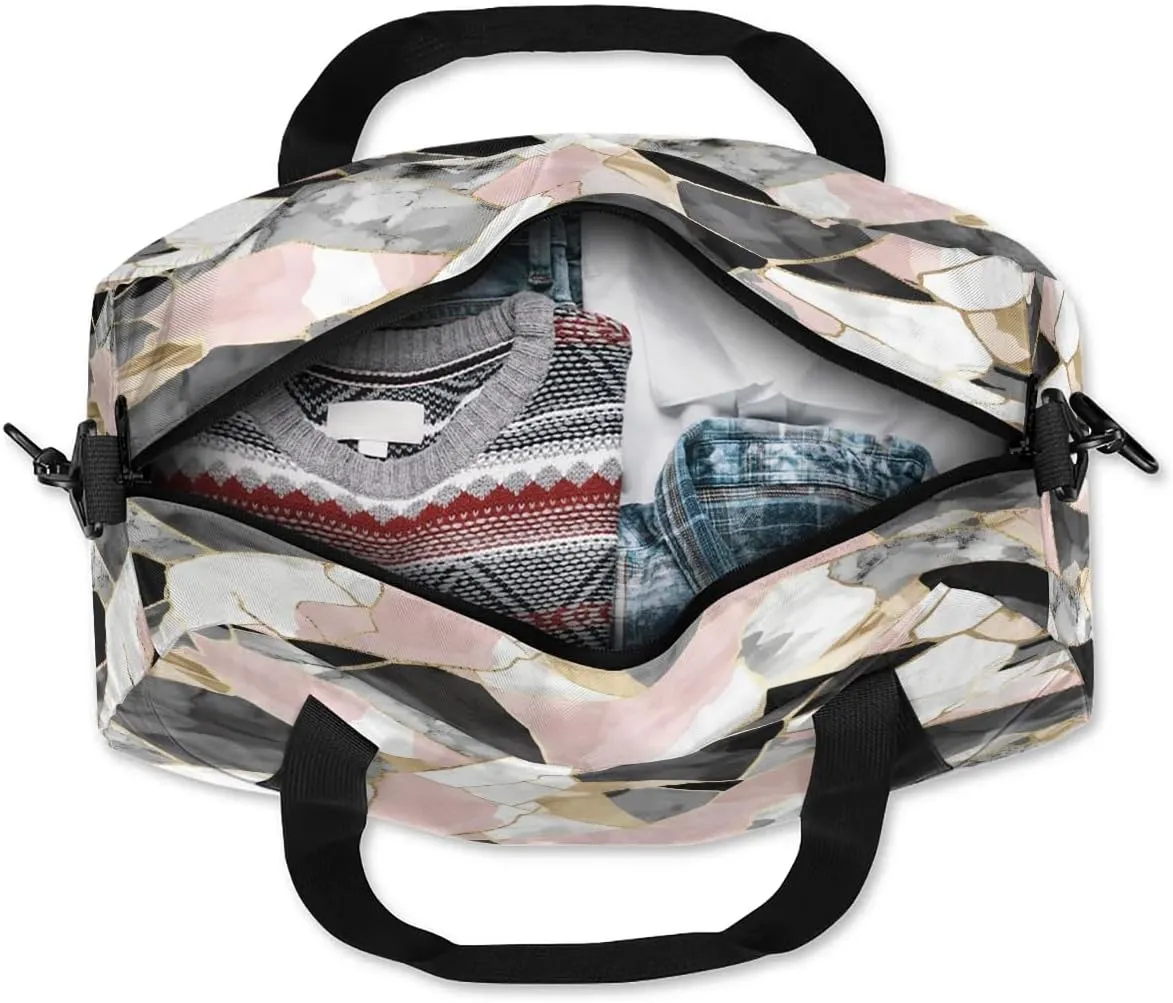 Sport Duffel Bag Modern Marble Kids Gym Bag Weekender Overnight Bags for Boys Girls Teens Carry On Workout Travel Bag