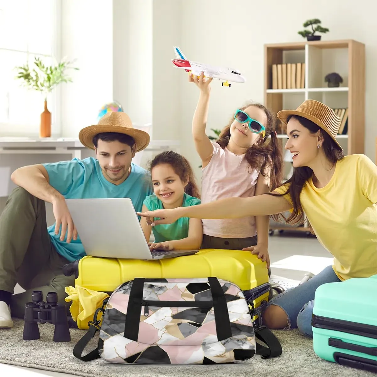 Sport Duffel Bag Modern Marble Kids Gym Bag Weekender Overnight Bags for Boys Girls Teens Carry On Workout Travel Bag