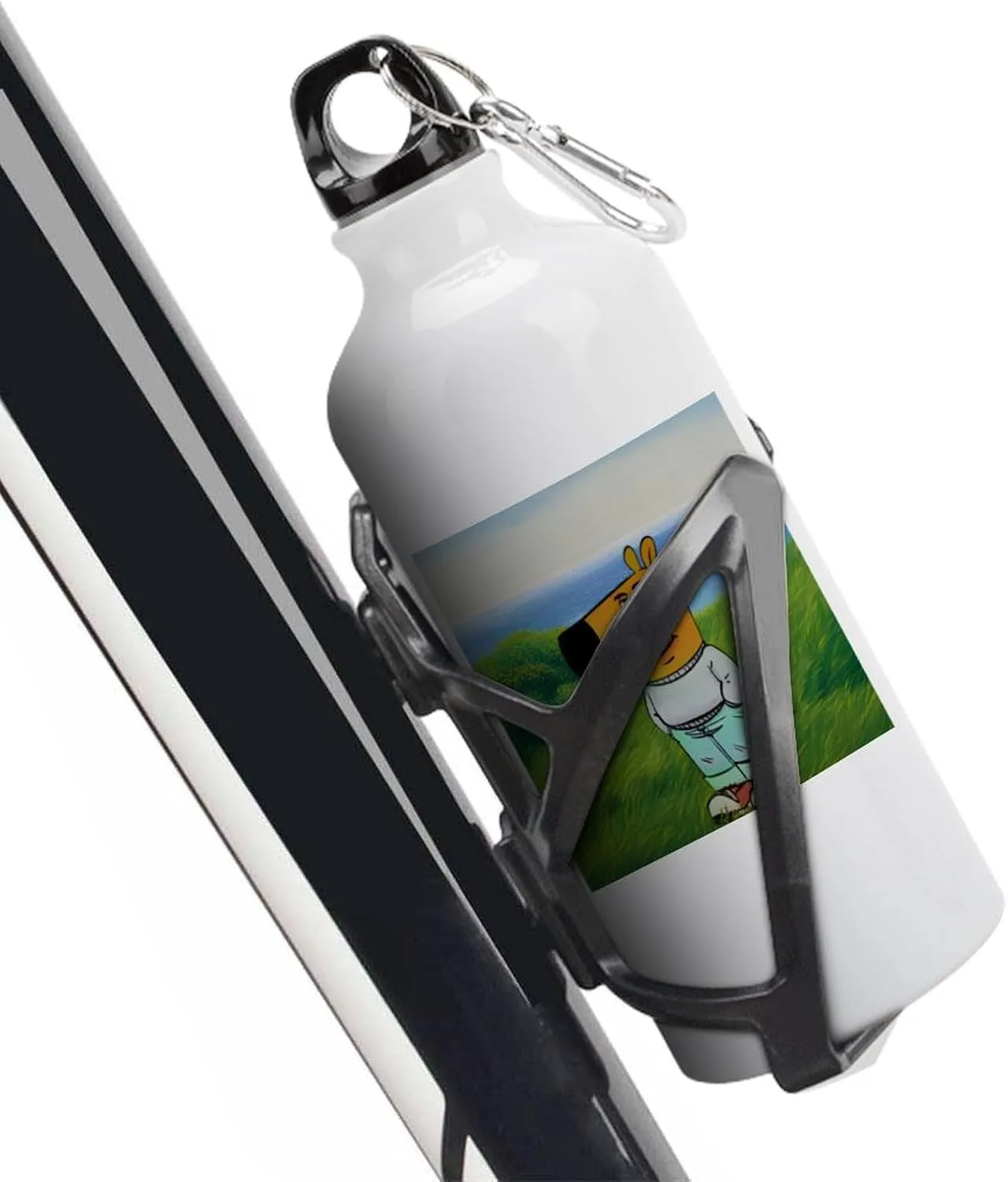 Sports Water Bottle Aluminum with Screw Cap Leak Proof Design for Outdoor Adventures Gym And Travel BPA Free Camping Cycling And Everyday Use Metal Water Bottlek Hydration Bottle Grass Chill Guy