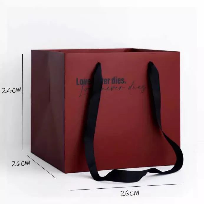 Square Paper Flower Bag / Gift Bag (2 pcs/pack)