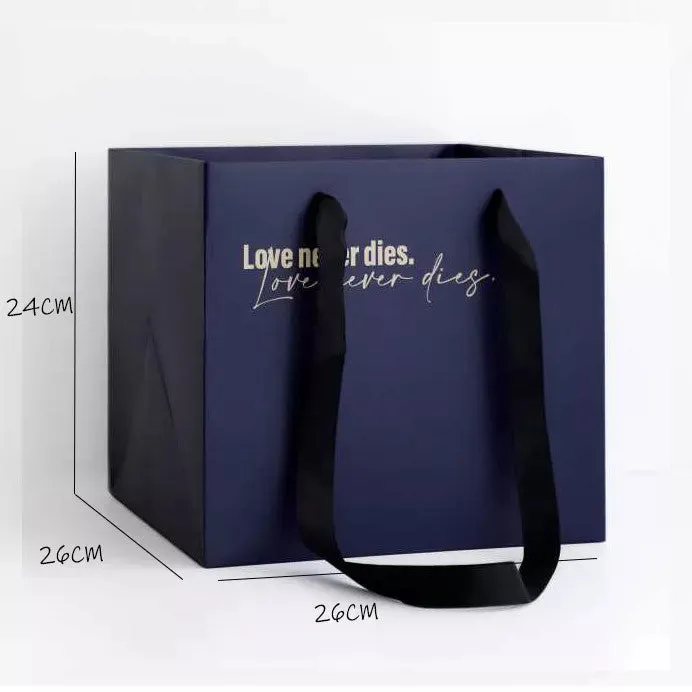 Square Paper Flower Bag / Gift Bag (2 pcs/pack)