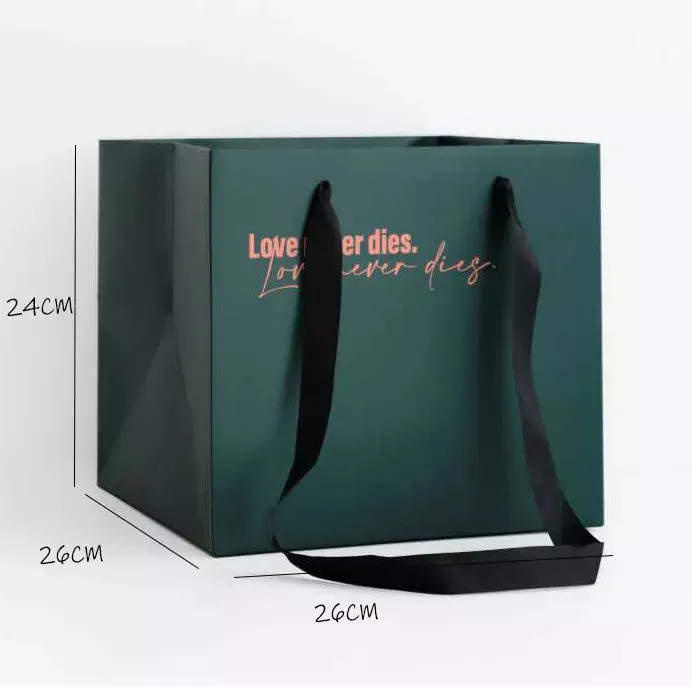 Square Paper Flower Bag / Gift Bag (2 pcs/pack)