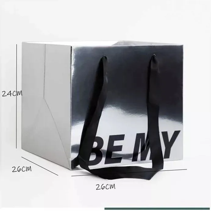 Square Paper Flower Bag / Gift Bag (2 pcs/pack)