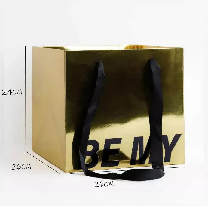 Square Paper Flower Bag / Gift Bag (2 pcs/pack)