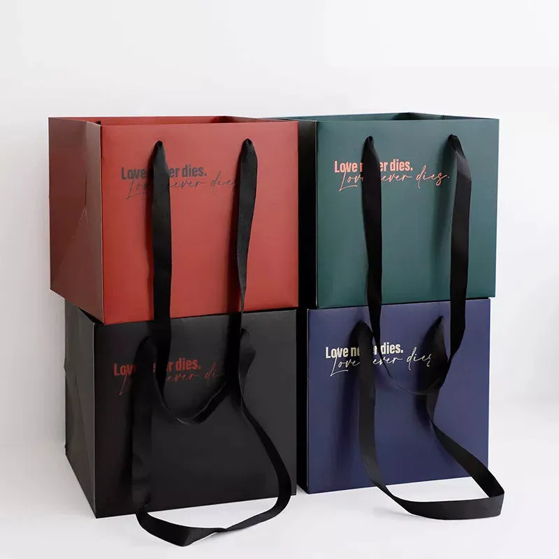 Square Paper Flower Bag / Gift Bag (2 pcs/pack)