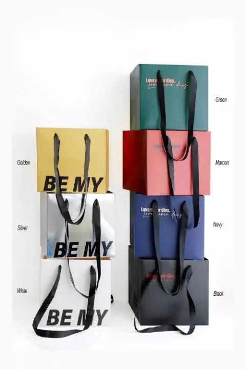 Square Paper Flower Bag / Gift Bag (2 pcs/pack)