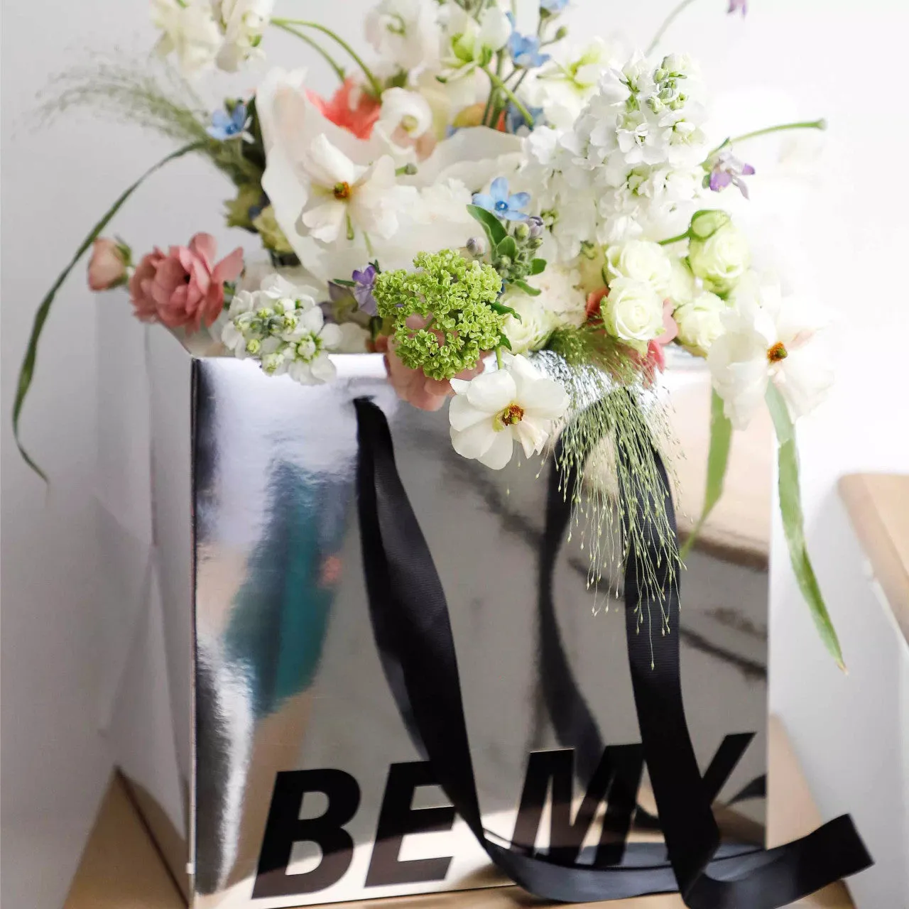 Square Paper Flower Bag / Gift Bag (2 pcs/pack)