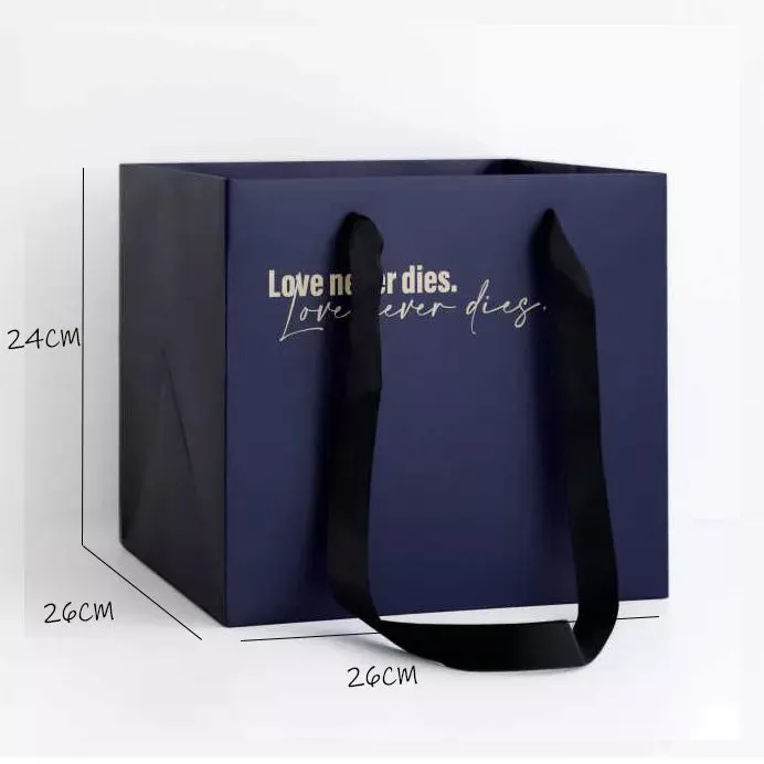 Square Paper Flower Bag / Gift Bag (2 pcs/pack)