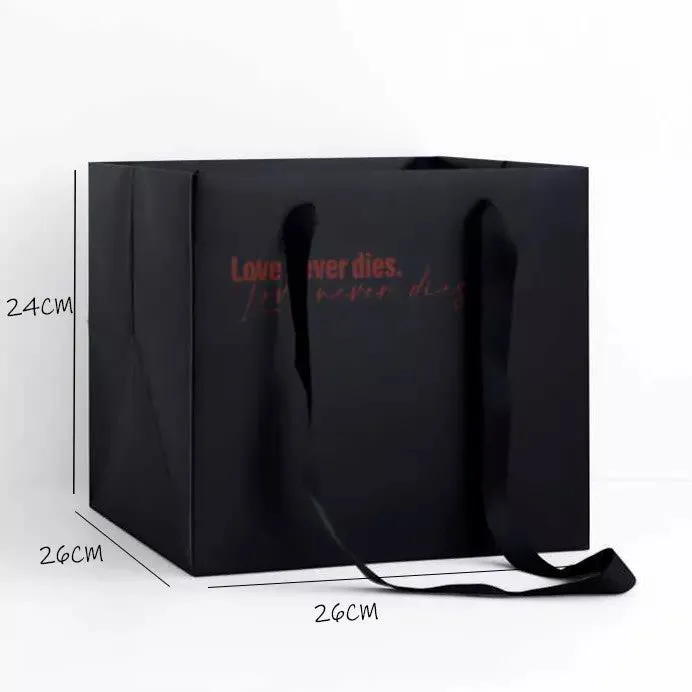 Square Paper Flower Bag / Gift Bag (2 pcs/pack)