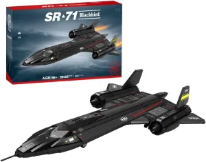 SR71 Blackbird Tactical Aircraft Building Blocks and Construction Toy, Collectible Military-Themed Model to Build and Display, Great Gift for Military Fans (1905 PCS), 1:35 Scale