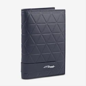 S.T. Dupont Firehead Blue Leather Passport Holder 161614