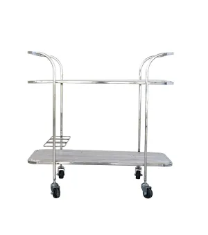 STAINLESS STEEL 2-TIER BAR CART