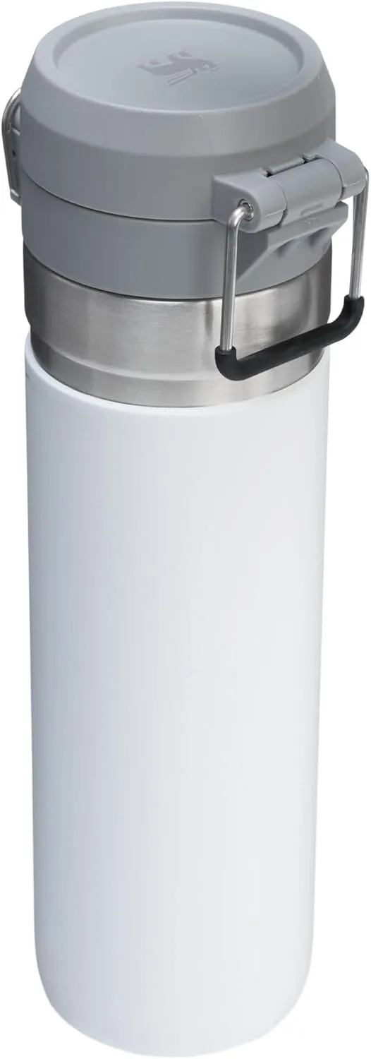 Stanley Quick Flip GO Water Bottle 24 oz | Push Button Lid | Leakproof and Packable for Travel and Sports | Insulated Stainless Steel | BPA-Free | Frost