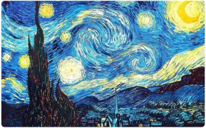 Starry Night by Van Gogh Painting for TCG Card Game mat 14x24 inches Play Mat Art Designs MTG/Yugioh/TCG/Rubber playmat Game mat and Mouse pad