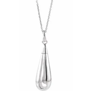 Sterling Silver Tear of Love Ash Holder 18" Necklace