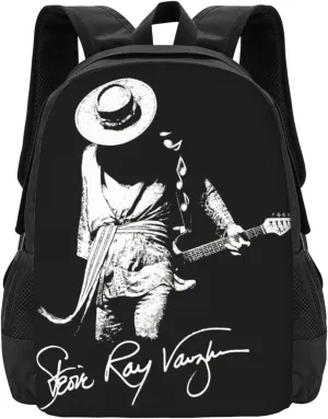 Stevie Great Ray Musician Vaughan Laptop Backpack Large Travel Bags Unisex Adult Sport Bags Casual Daypack for Beach Beautiful Work Rucksack Modern Computer Bag for Women