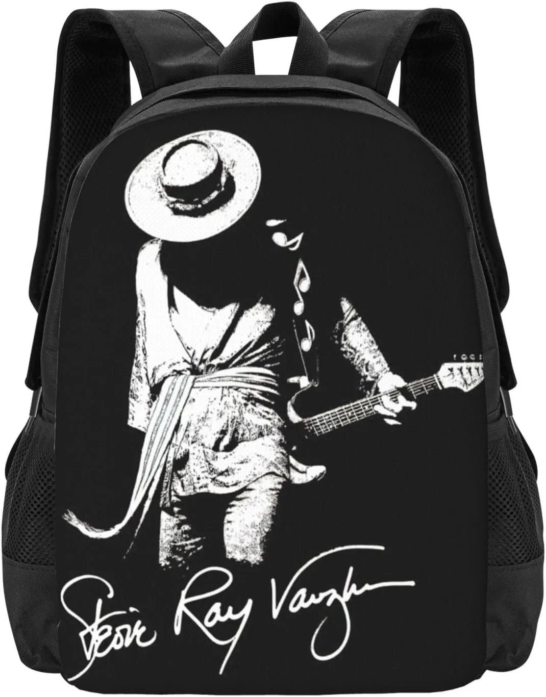 Stevie Great Ray Musician Vaughan Laptop Backpack Large Travel Bags Unisex Adult Sport Bags Casual Daypack for Beach Beautiful Work Rucksack Modern Computer Bag for Women