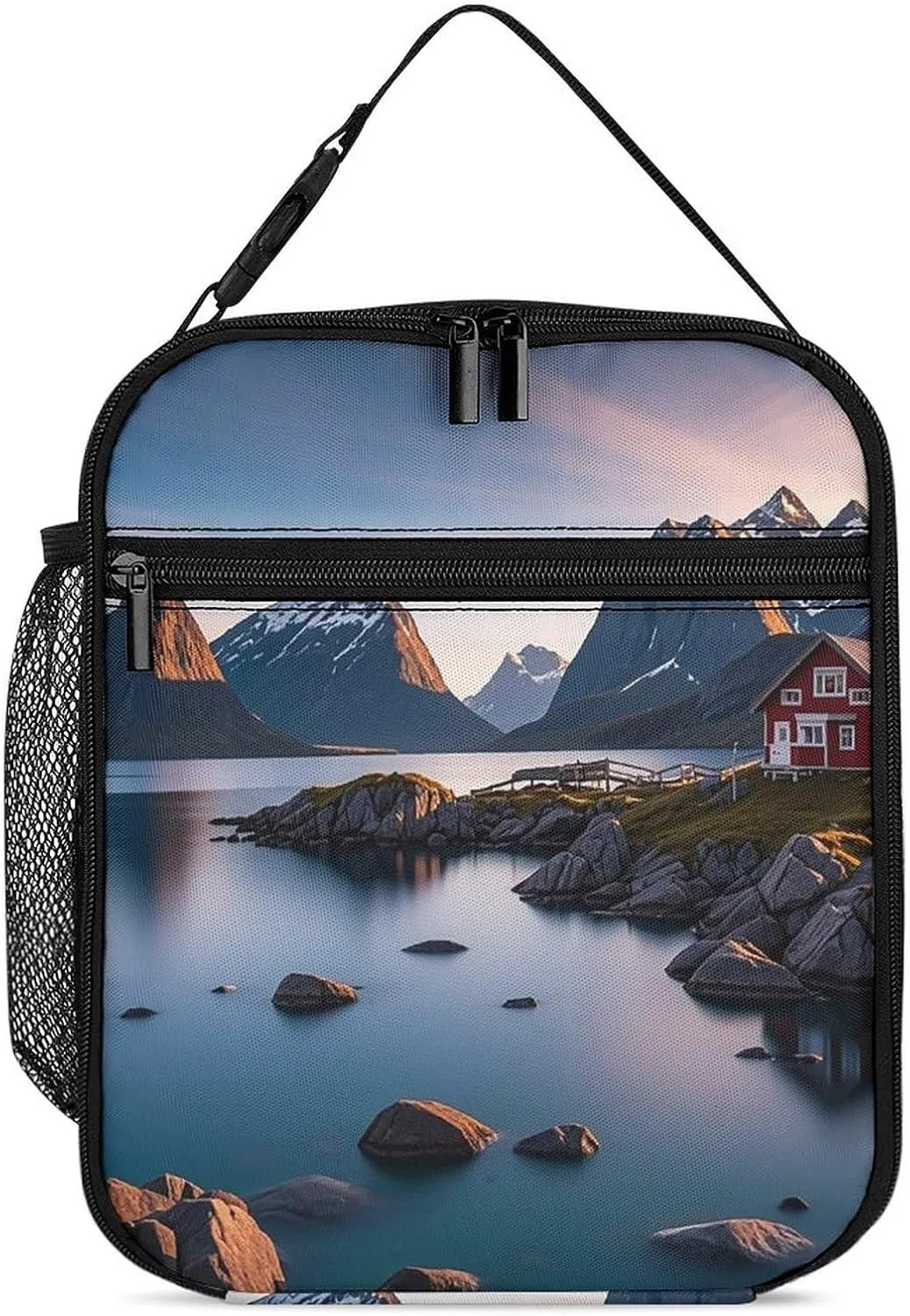 Stylish Insulated Lunch Bag Norway Islands Printed - Reusable Portable Thermal Lunch Tote with Vibrant Designs, Leakproof Durable for Women Men，Work, Gym, Picnic, And Travel