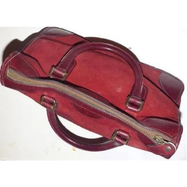 Suede Satchel Burgundy Gucci Rave reviews Leather Huge selection Vintage