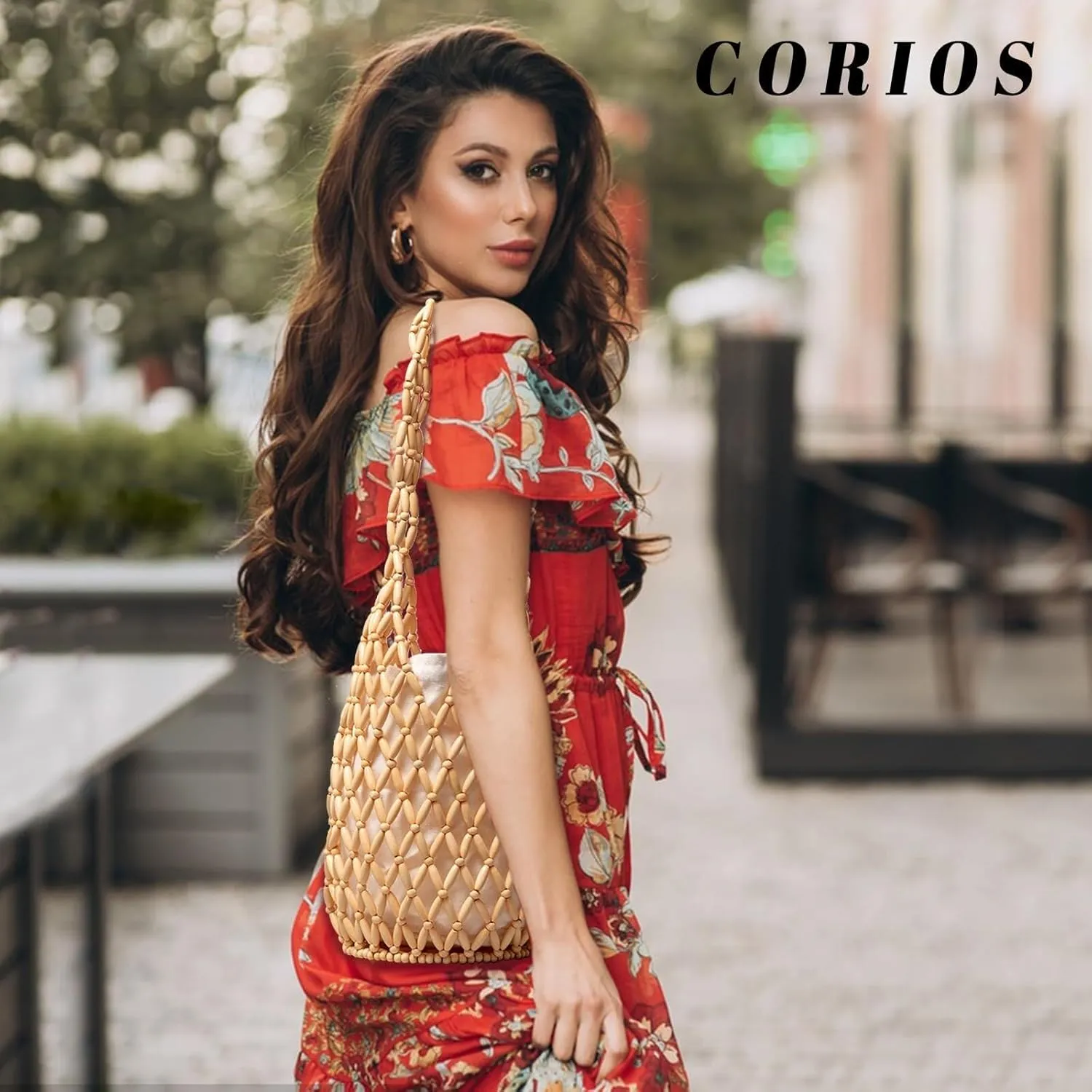 Summer Beach Handbag for Women Bohemian Clutch Retro Top-handle Mini Tote Handmade Woven Bucket Drawstring
