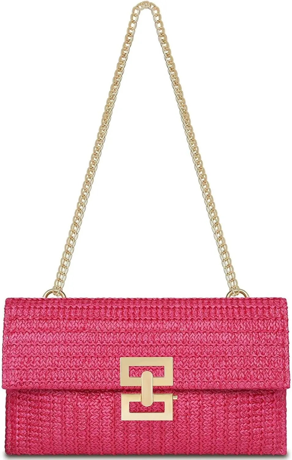 Summer Beach Shoulder Crossbody Evening Handbag Woven Envelope Clutch for Party Straw Clutch Purses for Women