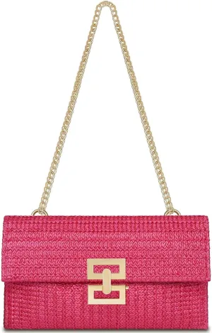 Summer Beach Shoulder Crossbody Evening Handbag Woven Envelope Clutch for Party Straw Clutch Purses for Women