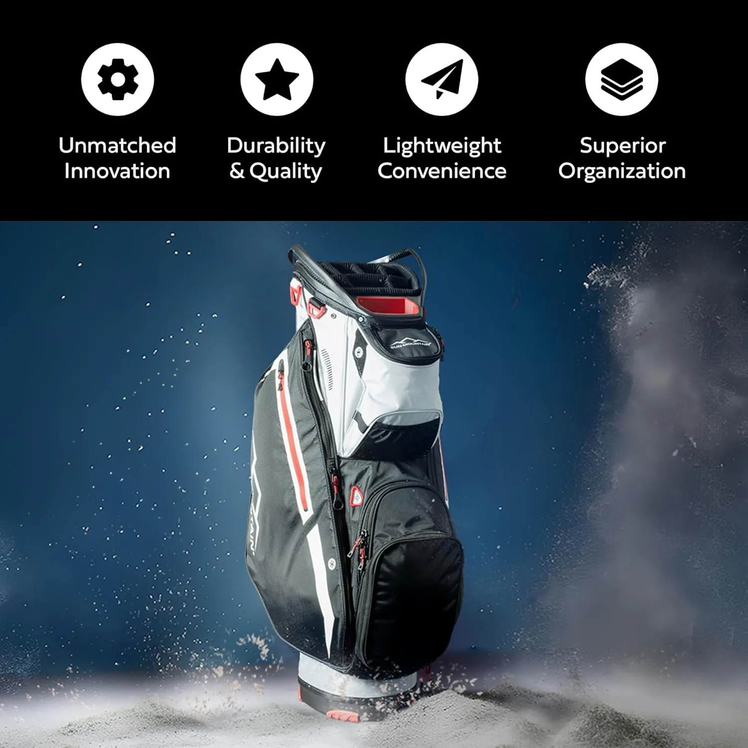 Sun Mountain 2025 C-130 Sync Golf Bag with 14 Full-Length Dividers and 13 Pockets for Ultimate Convenience - Lightweight Mens Golf Bag with a Cart-Friendly Base Ideal for Golf Carts
