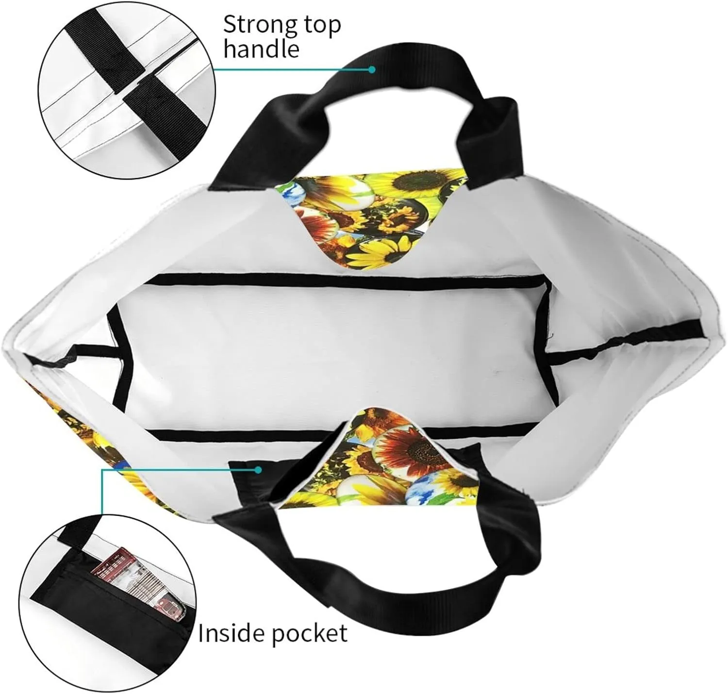 Sunflower Casual Daily Handbags Classic Style Shoulder Bags Women'S Large-Capacity Shoulder Shopping Bags Black