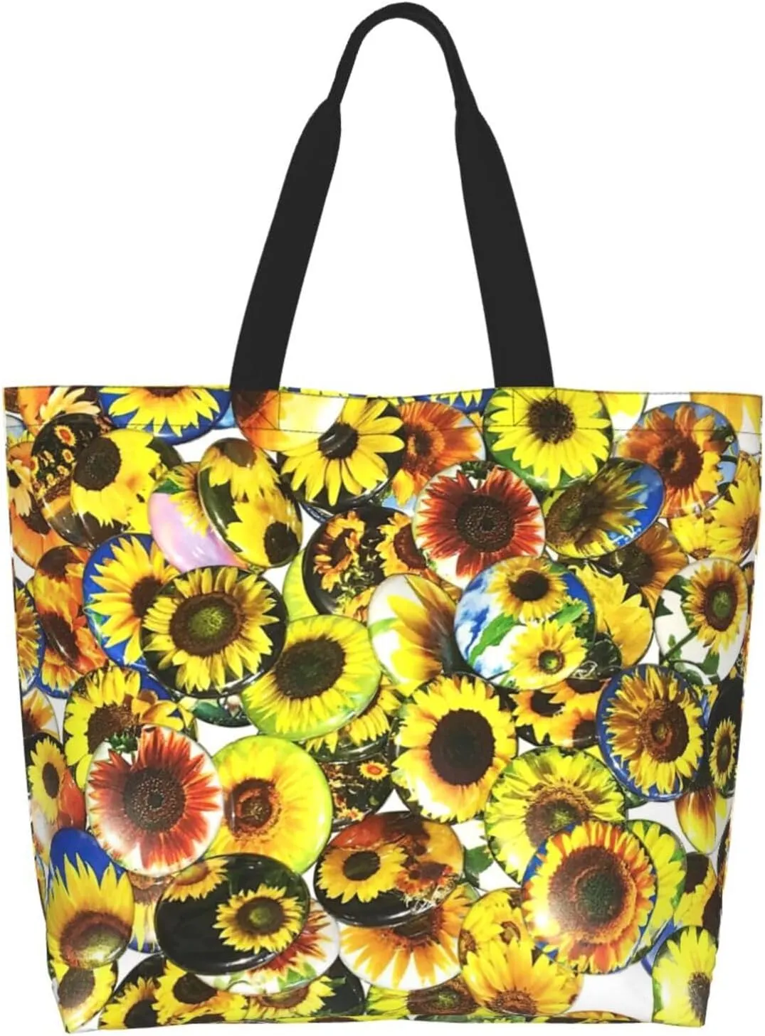 Sunflower Casual Daily Handbags Classic Style Shoulder Bags Women'S Large-Capacity Shoulder Shopping Bags Black