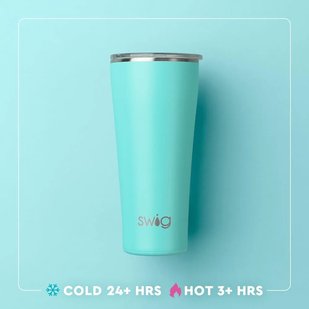 Swig Life XL 32oz Tumbler, Insulated Coffee Tumbler with Lid, Cup Holder Friendly, Dishwasher Safe, Stainless Steel, Extra Large Travel Mugs Insulated for Hot and Cold Drinks (Butterfly Bliss)