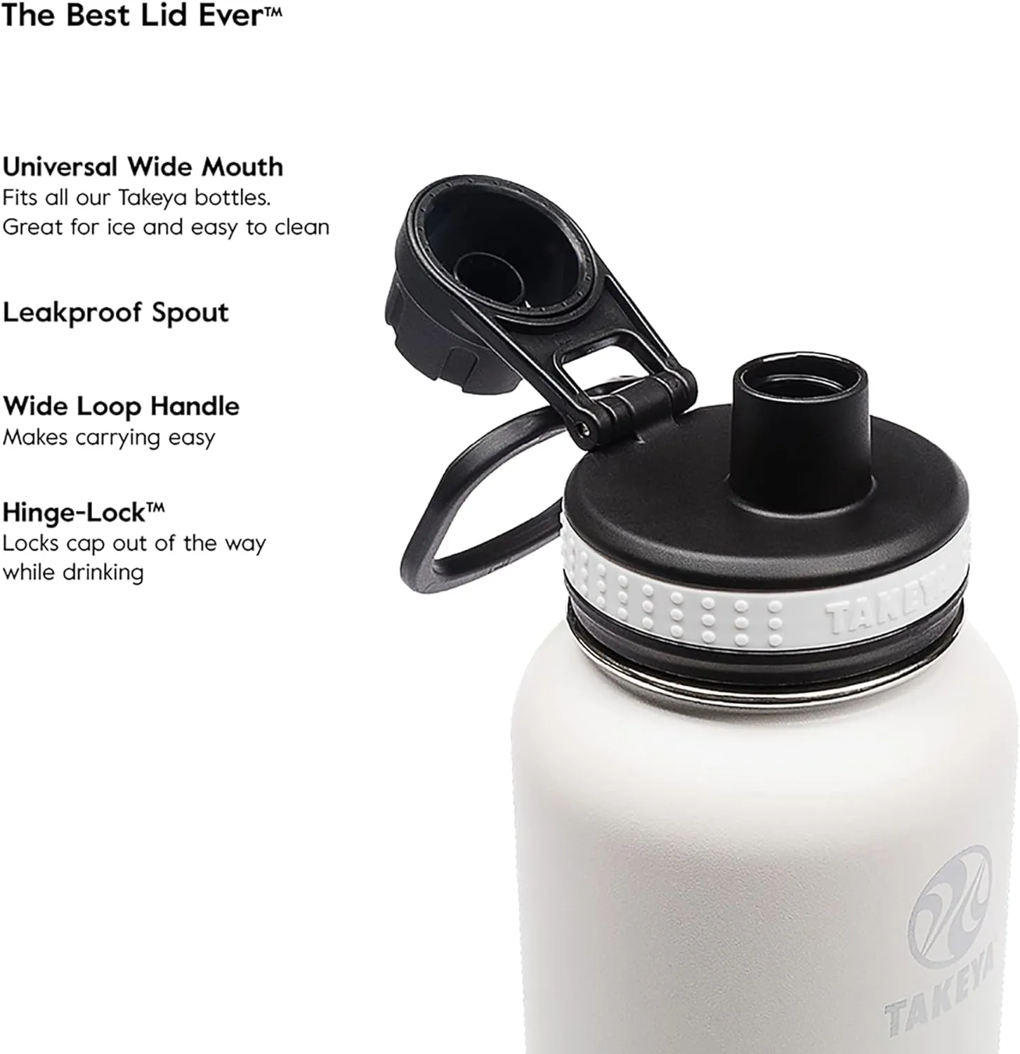 Takeya Originals 40 oz Vacuum Insulated Stainless Steel Water Bottle with Spout Lid, Navy