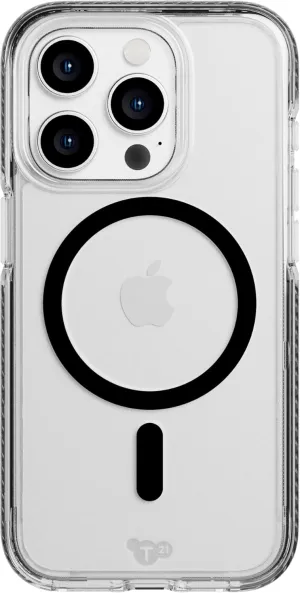 Tech21 Evo Crystal case for iPhone 15 Pro - Compatible with MagSafe - Impact Protection Case - Graphite Black