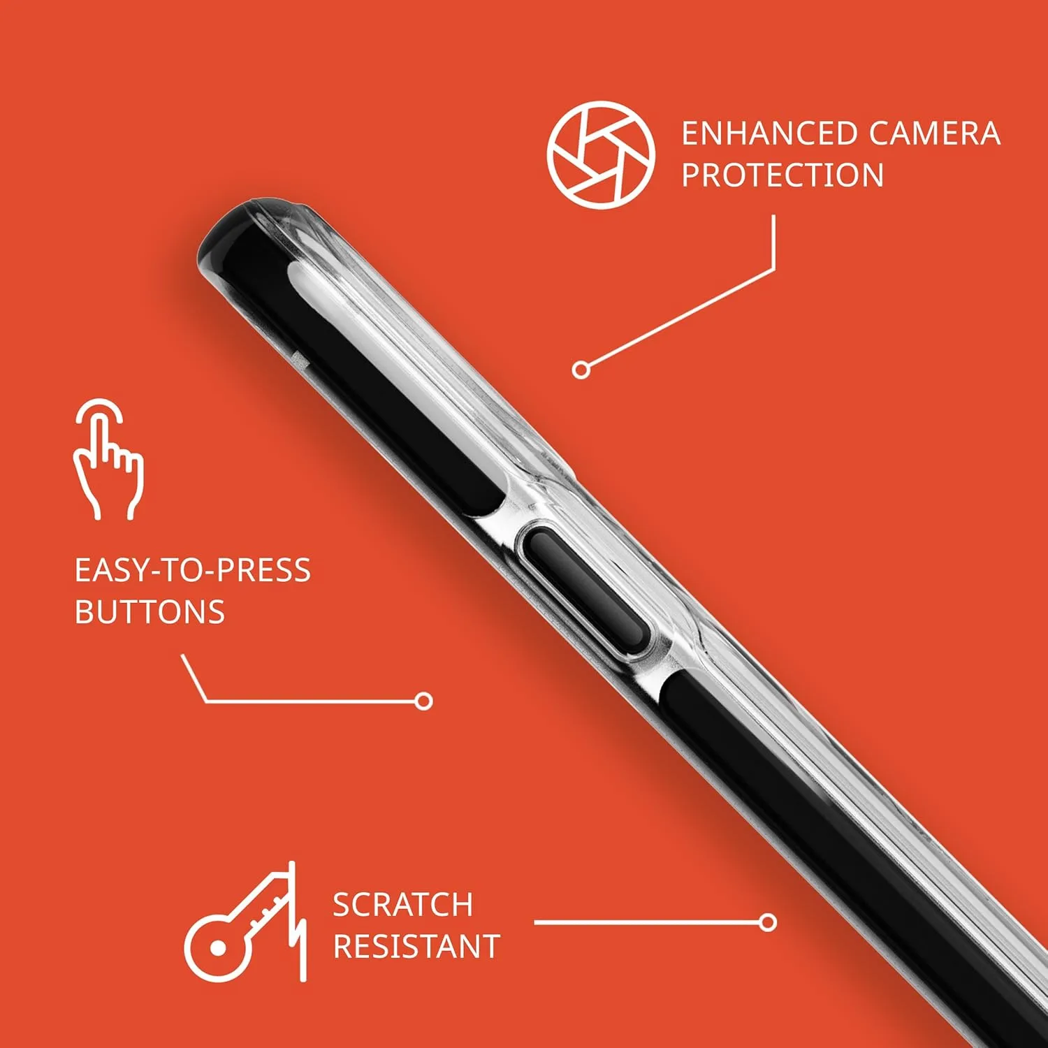 Tech21 Evo Crystal Kick case for iPhone 15 Pro - Compatible with MagSafe - Impact Protection Case - Clear/Black