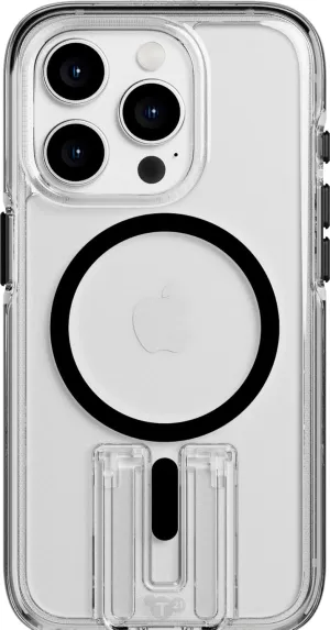 Tech21 Evo Crystal Kick case for iPhone 15 Pro - Compatible with MagSafe - Impact Protection Case - Clear/Black