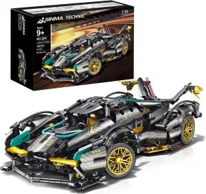 Technic Sports Car Building Blocks Toys Boys or Adults Kits 1:14 MOC Lambo V12 Building Set Speed Champions Raceing Car Model Vehicle Set,Collectible Race Car for 10 12 14  Year Boys(1012pcs)