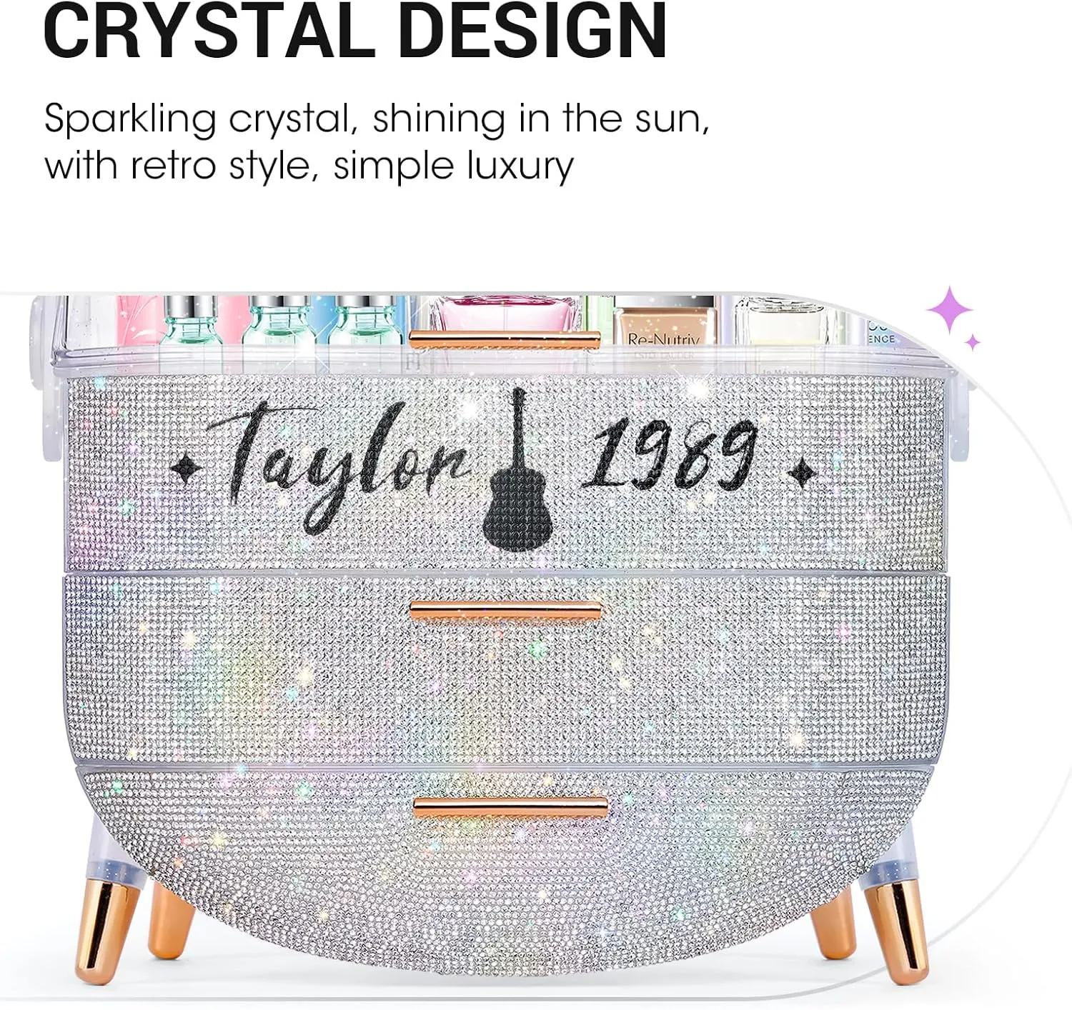 Teen Girls Gift Makeup Organizer,Skincare Organizer Jewelry Storage,Cosmetics Storage and Display Case,Make Up Holders and Organizers for Countertop,Bathroom Organizer (Taylor)