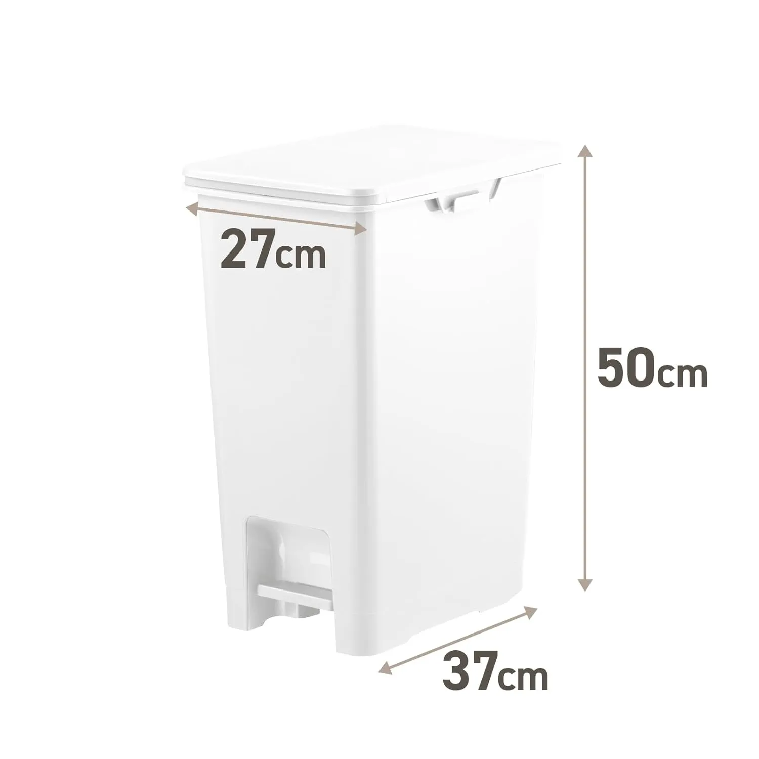 天馬(Tenma) Tianma Garbage Bin Separation 30L with Lid White Rush Pedal Pail 30L Width 10.6 x Depth 14.6 x Height 19.7 inches (27 x 37 x 50 cm) Dust Box Kitchen Slim [Color White]