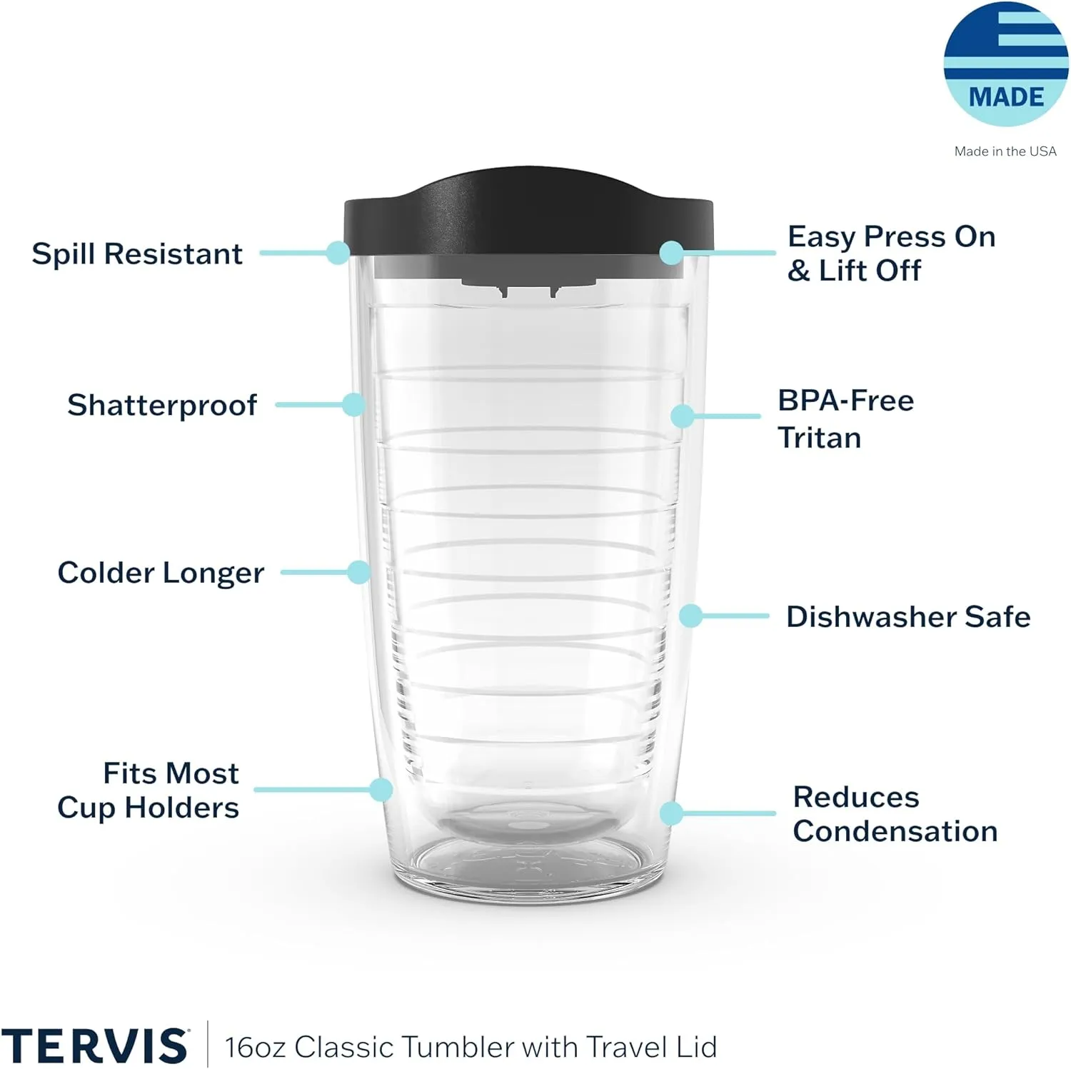 Tervis A Day In The Tropics Made in USA Double Walled Insulated Tumbler Travel Cup Keeps Drinks Cold & Hot, 16oz, Eve