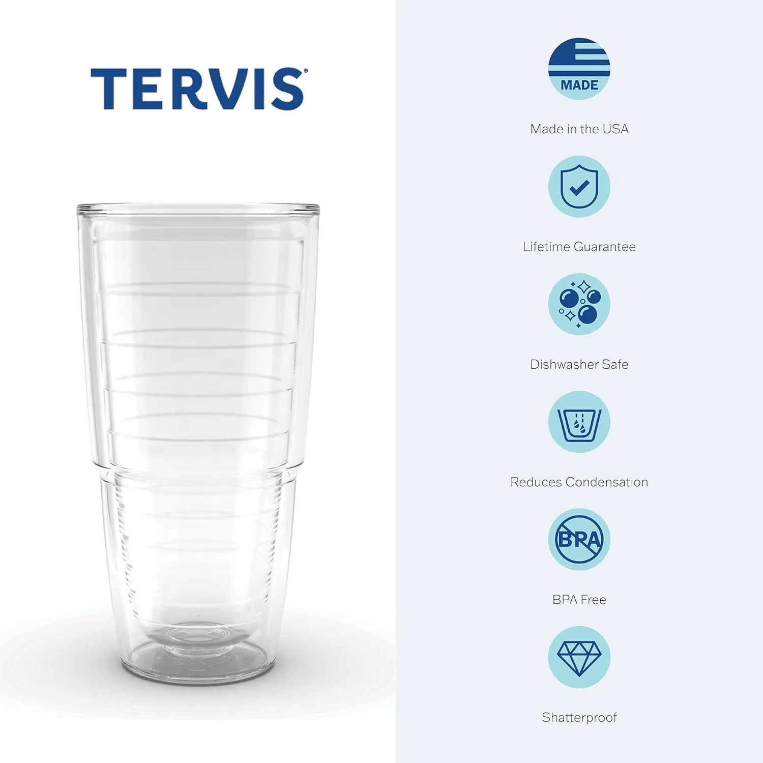 Tervis American Cancer Society - Ribbons Made in USA Double Walled Insulated Tumbler Travel Cup Keeps Drinks Cold & Hot, 24oz, Classic