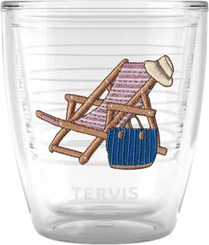 Tervis Barefoot Beach Collection Seaside Stripes Made in USA Double Walled Insulated Tumbler Travel Cup Keeps Drinks Cold & Hot, 12oz, Seaside Stripes